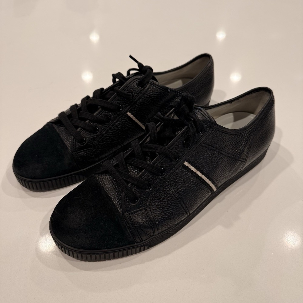 Bally 1851 Venanzio 099313‎ Switzerland Leather Low Sneakers Sz. 12us Black